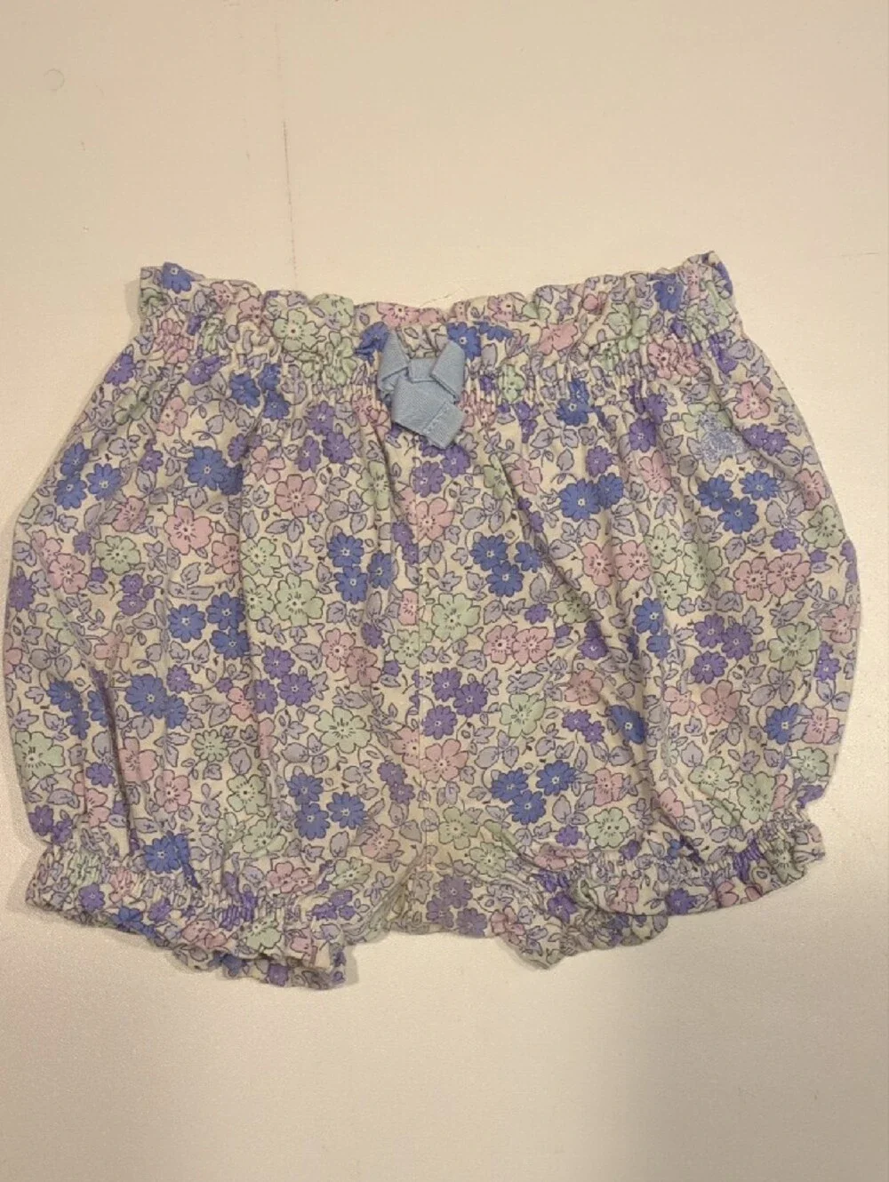 GAP Floral Print & Light Blue Baby Bloomers Set